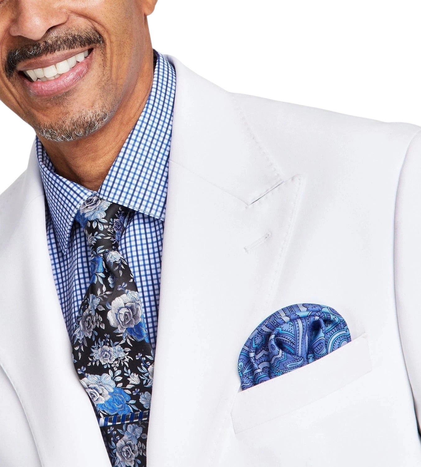 Tayion Mens Classic fit Suit Jacket Blazer 48 R White Herringbone Linen Linen