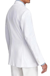Tayion Mens Classic fit Suit Jacket Blazer 48 R White Herringbone Linen Linen