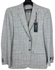 Tommy Hilfiger Mens Modern fit Sport Coat Blazer 46 S Grey Plaid Stretch