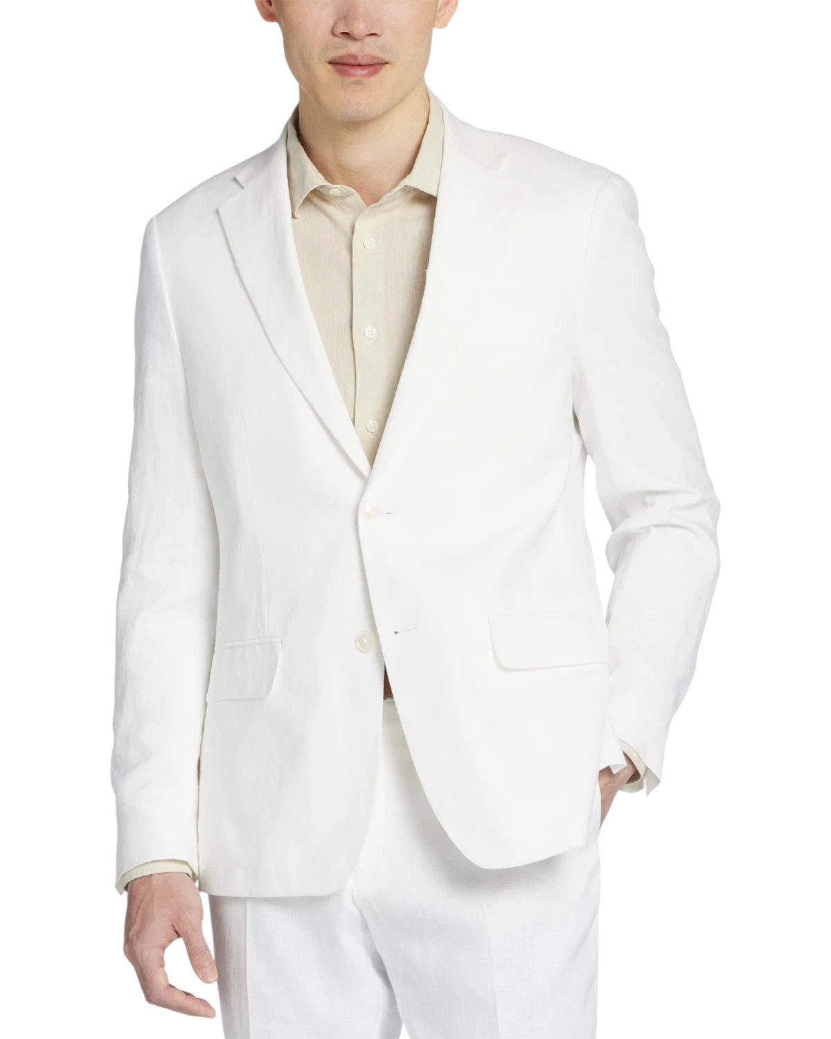 Bar Iii Mens Slim fit Sport Coat Blazer 38 R White Solid Stretch