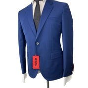 Hugo Boss Mens Modern fit Wool Suit Jacket Blazer 42 R Blue Solid Stretch