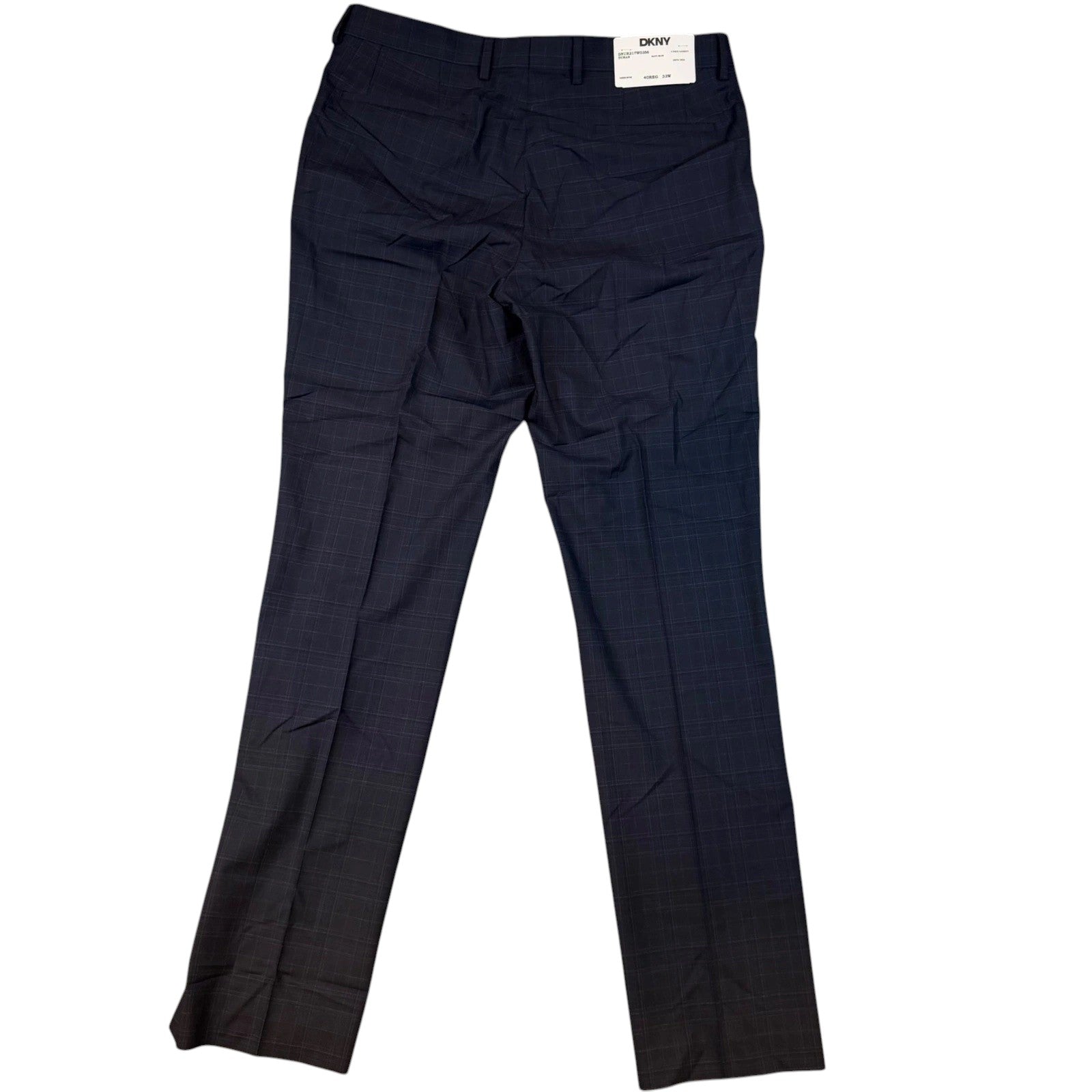 Dkny Mens Modern fit 2 Piece Suit 54 R Pants 49 / 32 Navy Blue Plaid