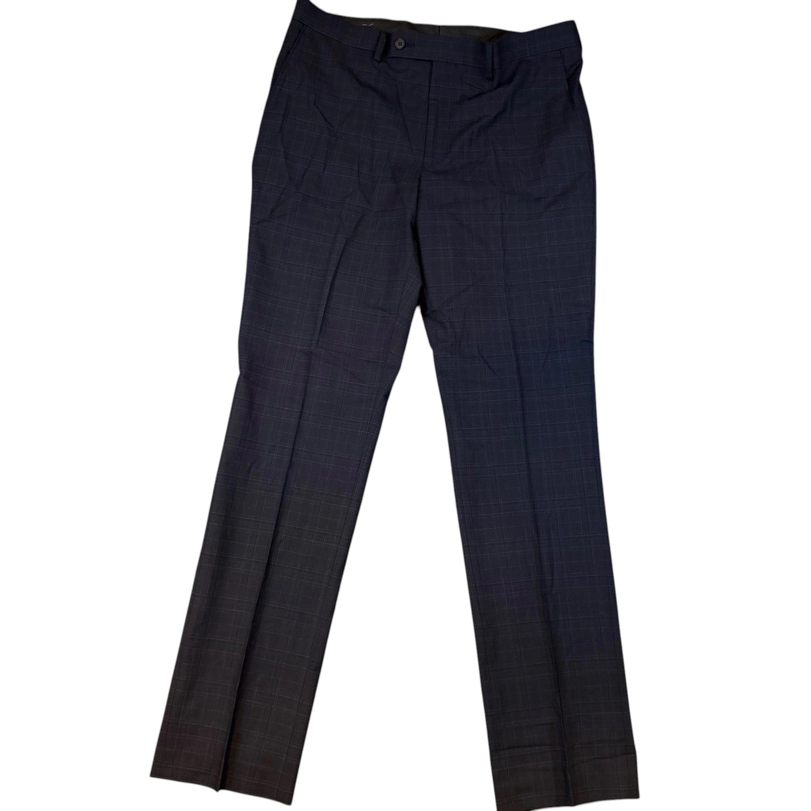 Dkny Mens Modern fit 2 Piece Suit 54 R Pants 49 / 32 Navy Blue Plaid