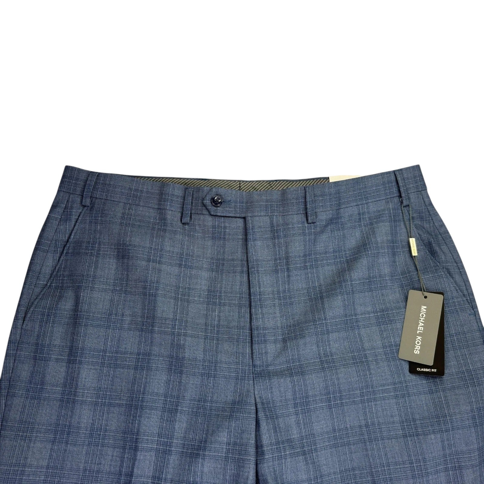 Michael Kors Mens Classic fit Wool Dress Pants 42 / 30 Blue Solid
