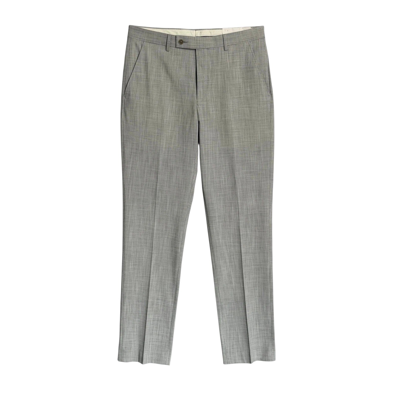 Calvin Klein Mens Slim fit Dress Pants 38 / 32 Light Grey Solid