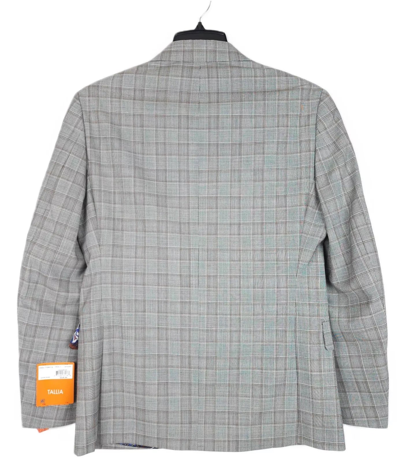 Tallia Men's Slim Fit Wool Sport Coat Suit Jacket Brown Grey 36S