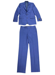 Perry Ellis Portfolio Mens Modern fit 2 Piece Suit 44 L Pants 37 / 34 Blue Solid