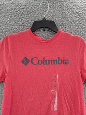 Columbia Mens Logo Graphic Short Sleeve T Shirt Red Large