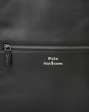 Polo Ralph Lauren Men's Leather Backpack Bag Black Silver
