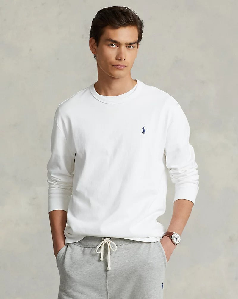 Polo Ralph Lauren Mens  fit Crewneck Sweatshirt Medium White Solid