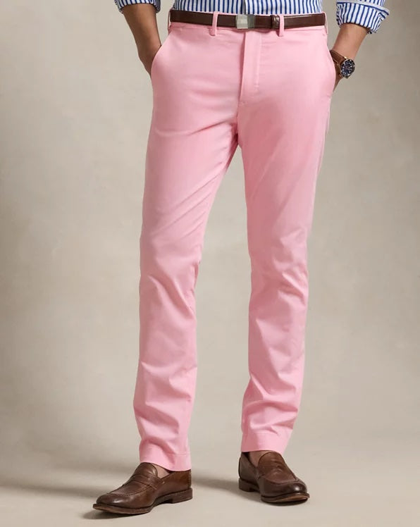 Polo Ralph Lauren Men's Slim Fit Stretch Chino Pants Carmel Pink 36 x 30