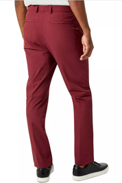 Calvin Klein Mens Slim Fit Solid Dress Pants  Burgundy 32 x 32