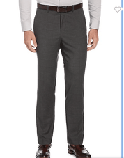 Perry Ellis Portfolio Mens Slim-Fit Plaid Performance Dress Pants 31 X 32 Grey