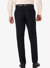 Haggar Mens Slim fit Dress Pants 33 / 32 Black Solid Stretch