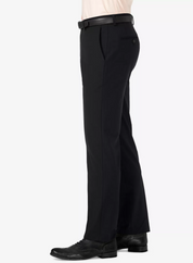 Haggar Mens Slim fit Dress Pants 33 / 32 Black Solid Stretch