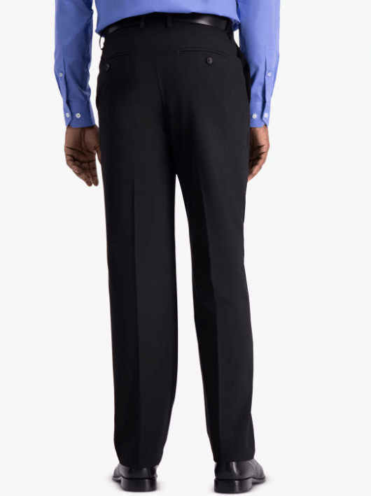 Haggar Men Classic fit Dress Pants 36 / 30 Black Solid