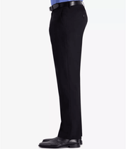 Haggar Men Classic fit Dress Pants 36 / 30 Black Solid