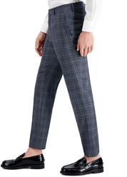 HUGO BOSS Mens Slim-Fit Gray Windowpane Dress Pants 34 x 32 Wool Plaid