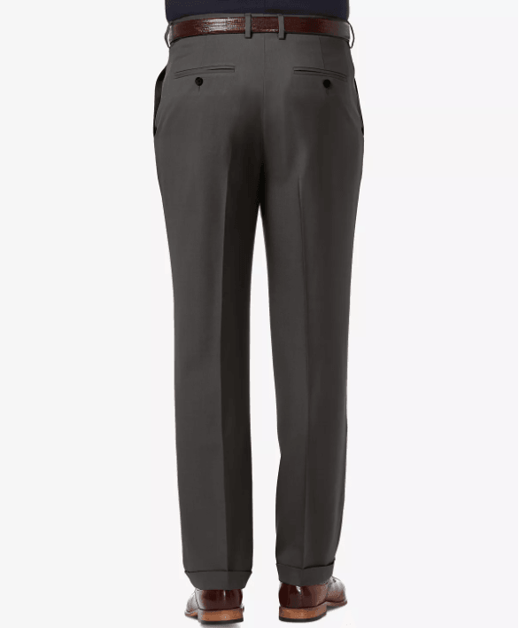 Haggar Mens Classic fit Dress Pants 40 / 30 Black Solid Stretch