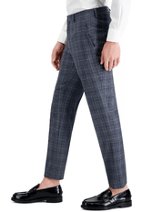 HUGO BOSS Men's Getlin Virgin Wool Check Dress Pants 32 x 32 Navy Blue Plaid