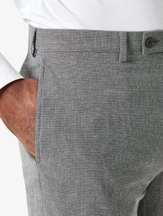 CALVIN KLEIN Men's Slim-Fit Dress Pants Gray 33 X 30 Mini Check