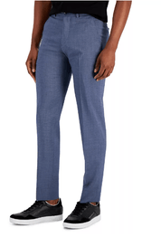 AX Armani Exchange Mens Slim-Fit Navy Shadow Plaid Suit Dress Pants 30 x 30 Blue