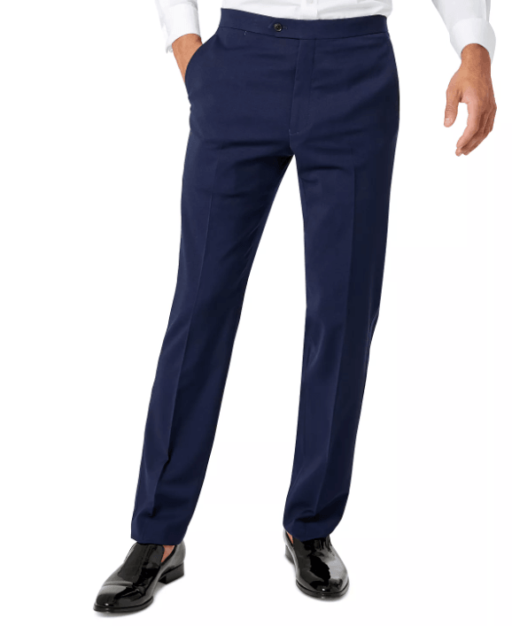 Tommy Hilfiger Mens Slim fit Dress Pants 40 / 32 Navy Blue Solid Stretch Wool