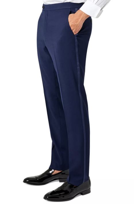 Tommy Hilfiger Mens Modern fit Tuxedo Pants 36 / 30 Blue Solid