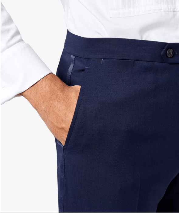 Tommy Hilfiger Mens Modern fit Wool Tuxedo Pants 36 / 30 Navy  Blue Solid