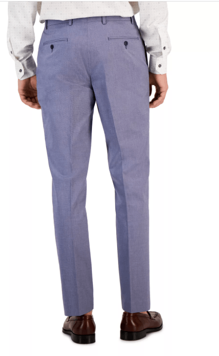 TOMMY HILFIGER Mens Dress Pants 40 X 32 Blue Modern-Fit TH Flex Stretch Chambray
