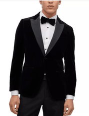 Hugo Boss Mens Slim fit Sport Coat Blazer 46 R Black Solid