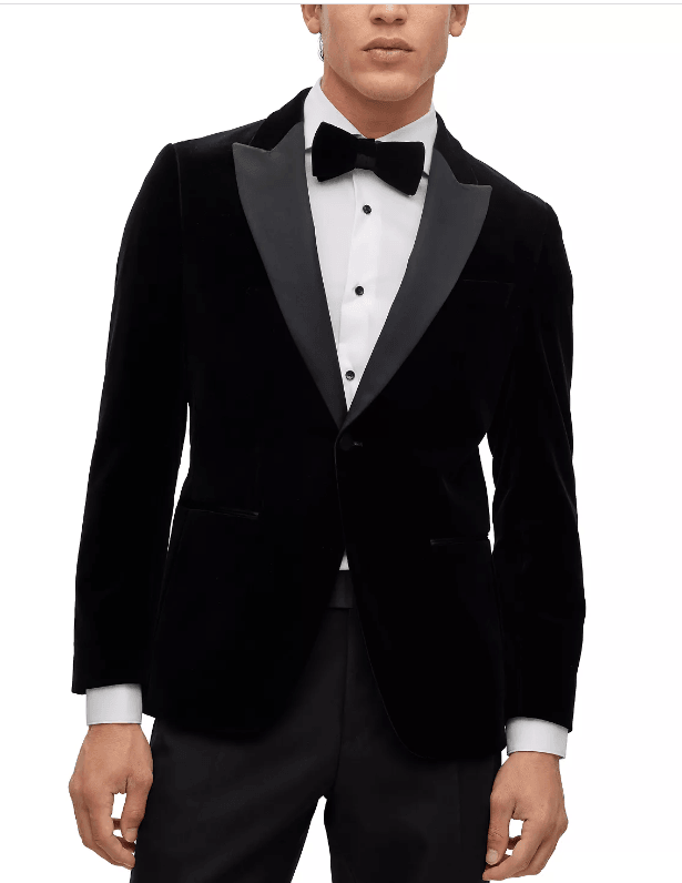 Hugo Boss Mens Slim fit Sport Coat Blazer 46 R Black Solid