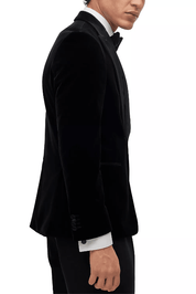 Hugo Boss Mens Slim fit Sport Coat Blazer 46 R Black Solid
