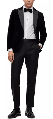 Hugo Boss Mens Slim fit Sport Coat Blazer 46 R Black Solid