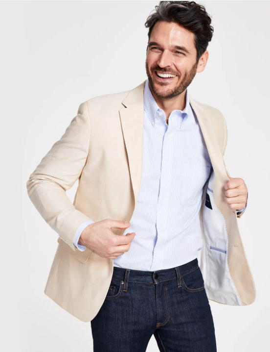 Tommy Hilfiger Men's Modern Fit Tan Sport Coat 40L