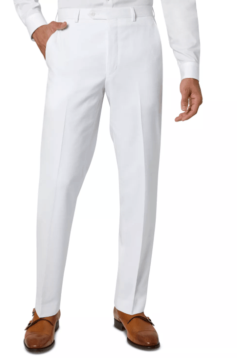 Sean John Mens Classic fit Dress Pants 34 / 32 White Solid