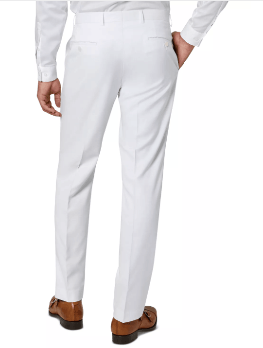 Sean John Mens Classic fit Dress Pants 34 / 32 White Solid