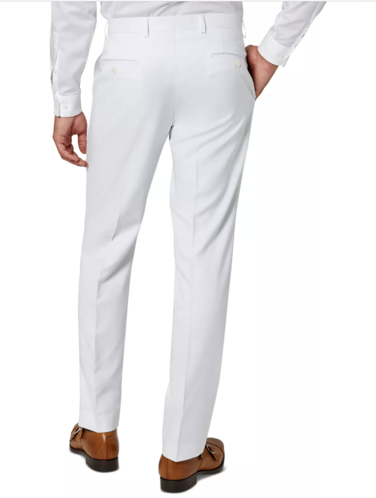 Sean John Mens Classic fit Dress Pants 42 / 32 White Solid