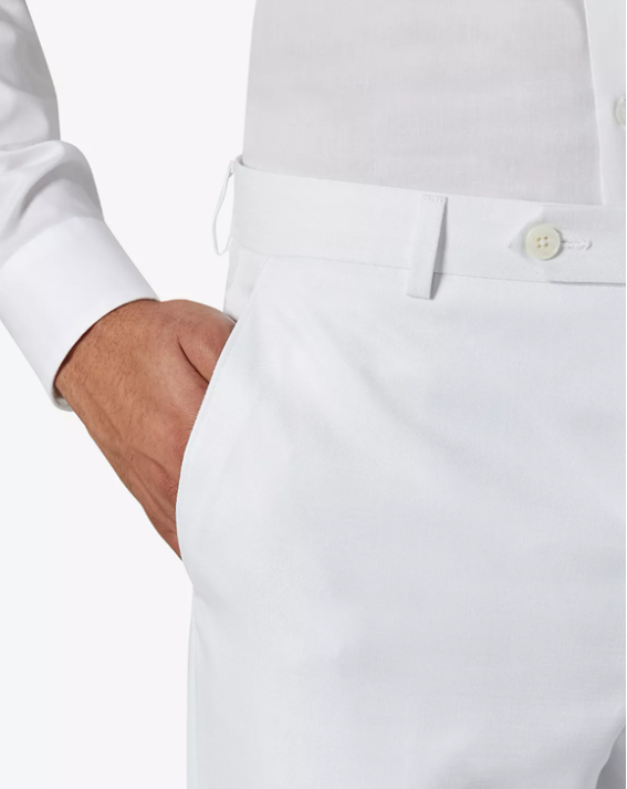 Sean John Mens Classic fit Dress Pants 42 / 32 White Solid