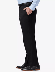 Haggar Mens Classic fit Dress Pants 32 / 32 Black Solid Stretch