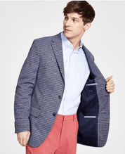 Tommy Hilfiger Men's Modern-Fit Check Sport Coat Blue Brown 44L