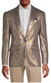 Tallia Men's Slim-Fit Gold Pattern Sport Coat 44S