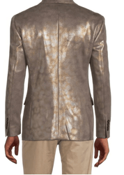Tallia Mens Slim Fit Metallic Blazer Gold 40S Sport Coat