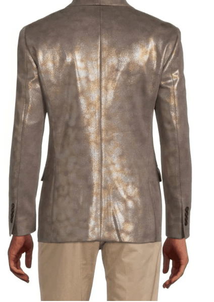 Tallia Mens Slim Fit Metallic Blazer Gold 40S Sport Coat