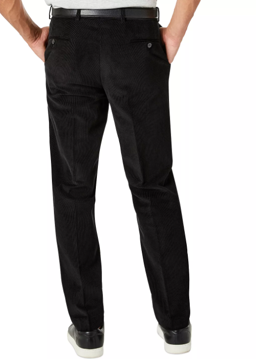 Michael Kors Mens Modern fit Casual Corduroy Pants 36 / 30 Black Solid