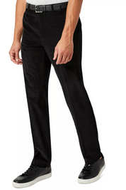 Michael Kors Mens Modern fit Casual Corduroy Pants 35 / 32 Black Solid