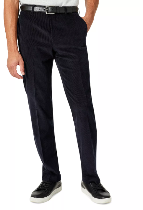 Michael Kors Men's Modern Fit Solid Corduroy Pants Navy Blue  31 x 32