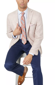 Tallia Mens Slim Fit Patterned Linen Pink 42R