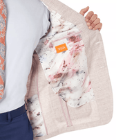 Tallia Mens Slim Fit Patterned Linen Pink Blazer 42L