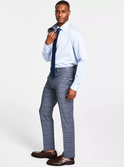 Calvin Klein Men's Slim-Fit Wool Suit Pants Grey Blue 32 x 34